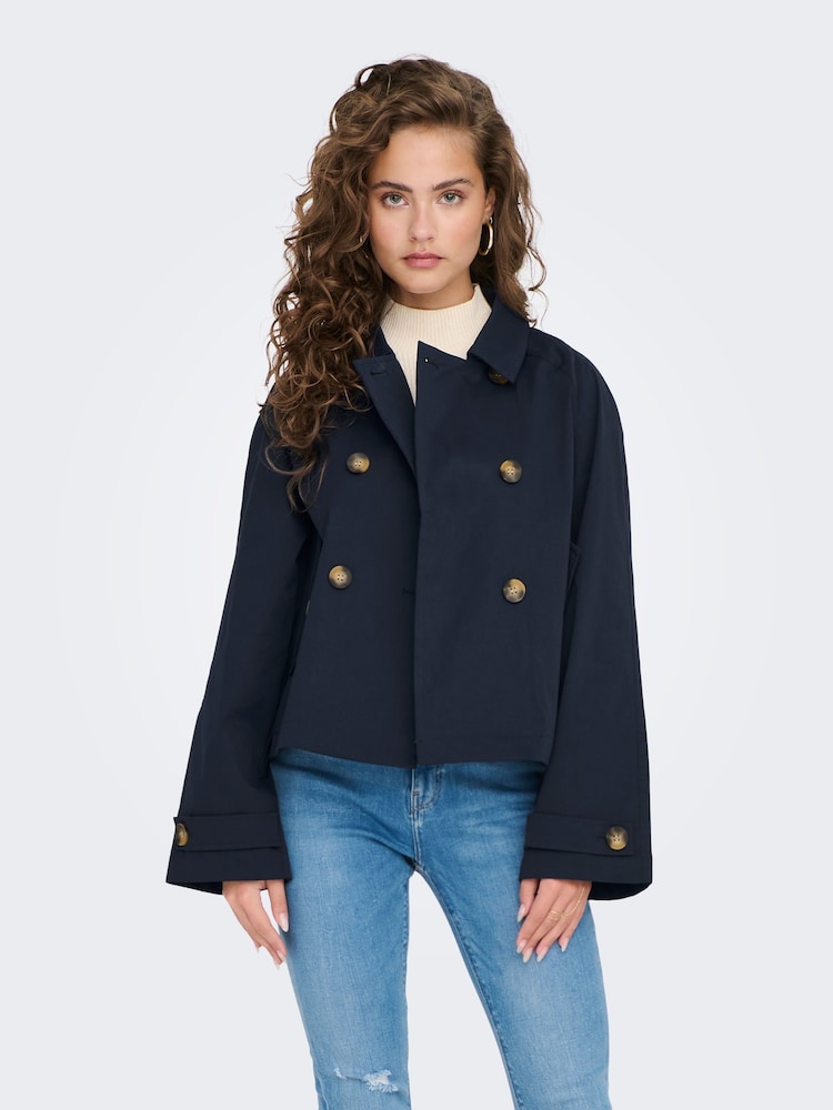ONLY Blue Short Trench Coat - Image 2 of 7
