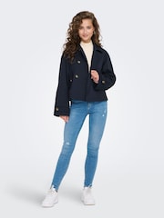 ONLY Blue Short Trench Coat - Image 4 of 7
