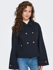 ONLY Blue Short Trench Coat - Image 5 of 7