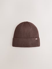 Chocolate Brown Knitted Beanie Hat (1-16yrs) - Image 1 of 3