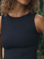 self. Black Boat Neck Vest Top - Image 3 of 5