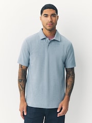 Blue Heritage Brushed Pattern Polo Shirt - Image 1 of 7