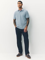 Blue Heritage Brushed Pattern Polo Shirt - Image 2 of 7