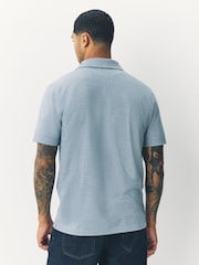Blue Heritage Brushed Pattern Polo Shirt - Image 3 of 7