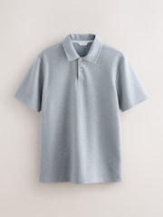 Blue Heritage Brushed Pattern Polo Shirt - Image 5 of 7