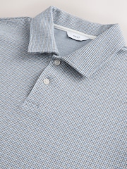 Blue Heritage Brushed Pattern Polo Shirt - Image 7 of 7