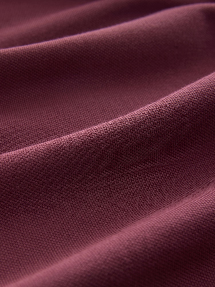 Burgundy Red Regular Fit Short Sleeve Tipped Polo Shirt - Image 2 of 3