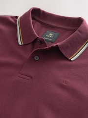 Burgundy Red Short Sleeve Tipped Polo Shirts - Image 8 of 9