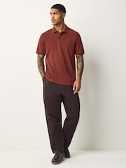 Ferrugem vermelha - Ajuste regular - Camisa polo piqué de manga curta - Imagem 2 de 6