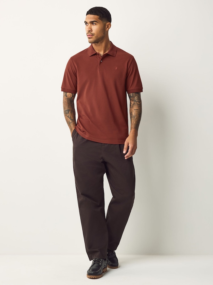 Ferrugem vermelha - Ajuste regular - Camisa polo piqué de manga curta - Imagem 2 de 6