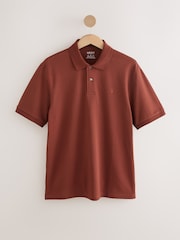 Ferrugem vermelha - Ajuste regular - Camisa polo piqué de manga curta - Imagem 5 de 6