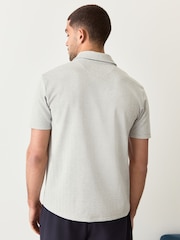 Grey Heritage Brushed Pattern Polo Shirt - Image 3 of 7