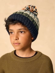 Navy Stripe Pom Beanie Hat (3mths-16yrs) - Image 1 of 4