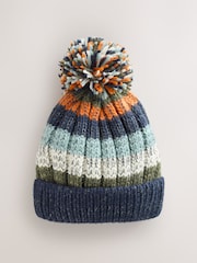 Navy Stripe Pom Beanie Hat (3mths-16yrs) - Image 2 of 4