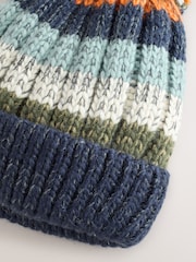 Navy Stripe Pom Beanie Hat (3mths-16yrs) - Image 3 of 4