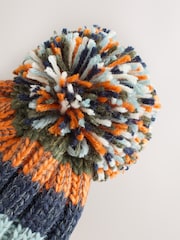 Navy Stripe Pom Beanie Hat (3mths-16yrs) - Image 4 of 4