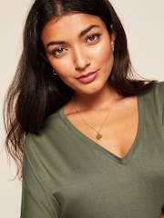 Friends Like These Khaki Green Short Sleeve Tunic - Image 4 of 4