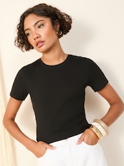 Friends Like These Black White Jersey Ribbed T-Shirts 2 Pack - Image 3 of 7