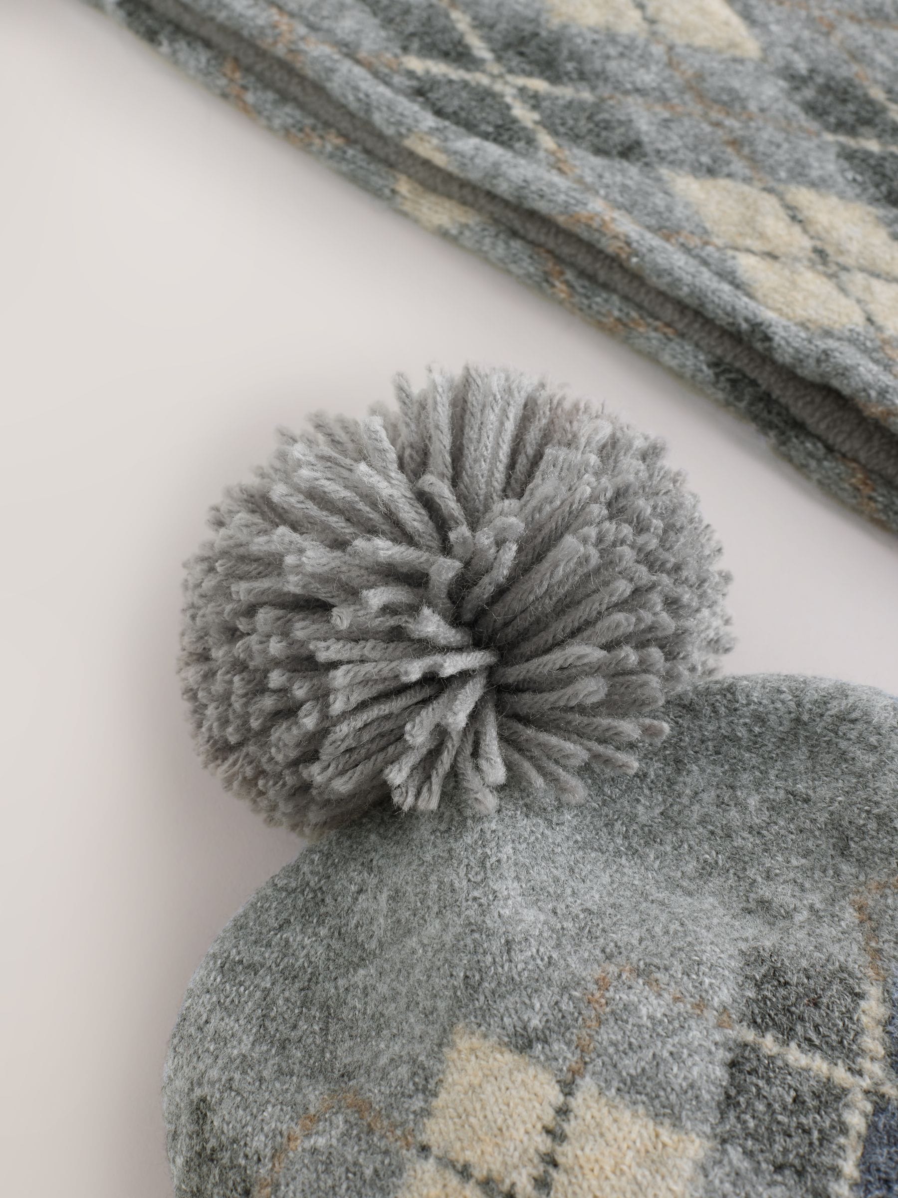 Buy Grey/White Argyle Hat Scarf & Gloves Set 3 Piece (3-16yrs