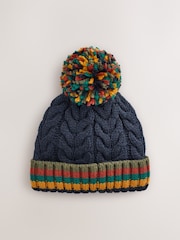 Multi Stripe Pom Beanie Hat (3mths-10yrs) - Image 1 of 3