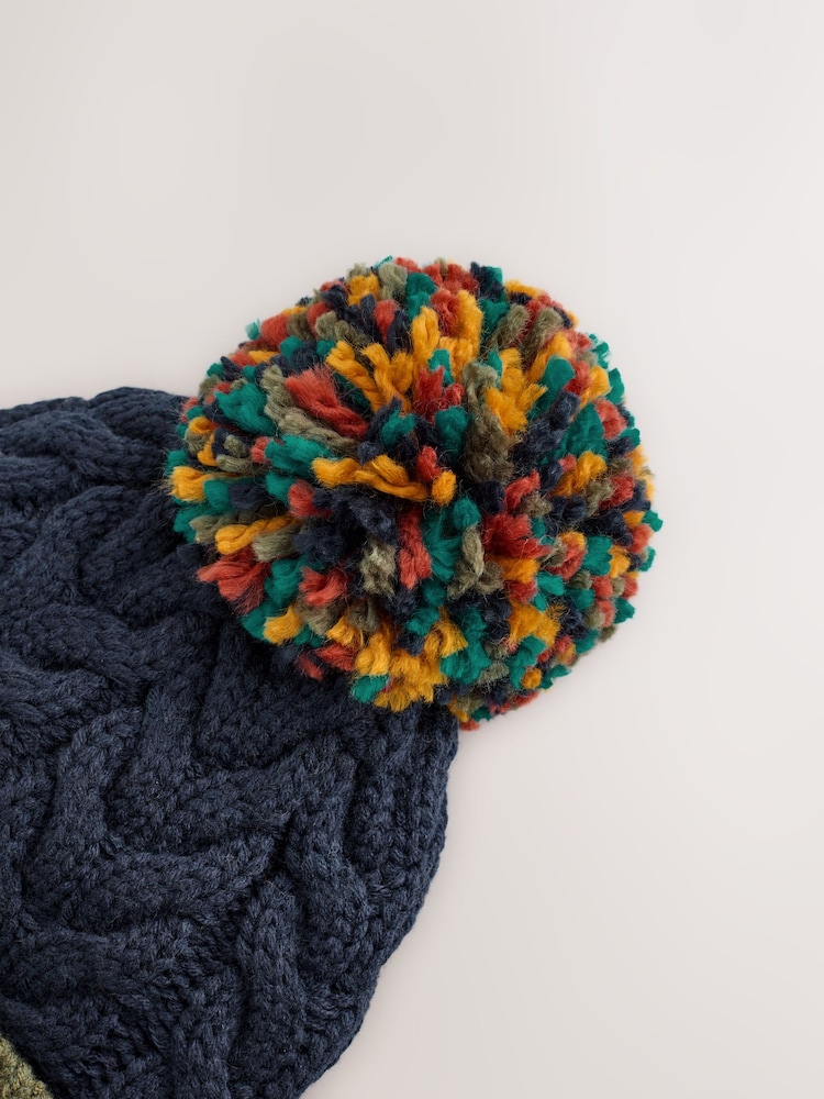 Multi Stripe Pom Beanie Hat (3mths-10yrs) - Image 2 of 3