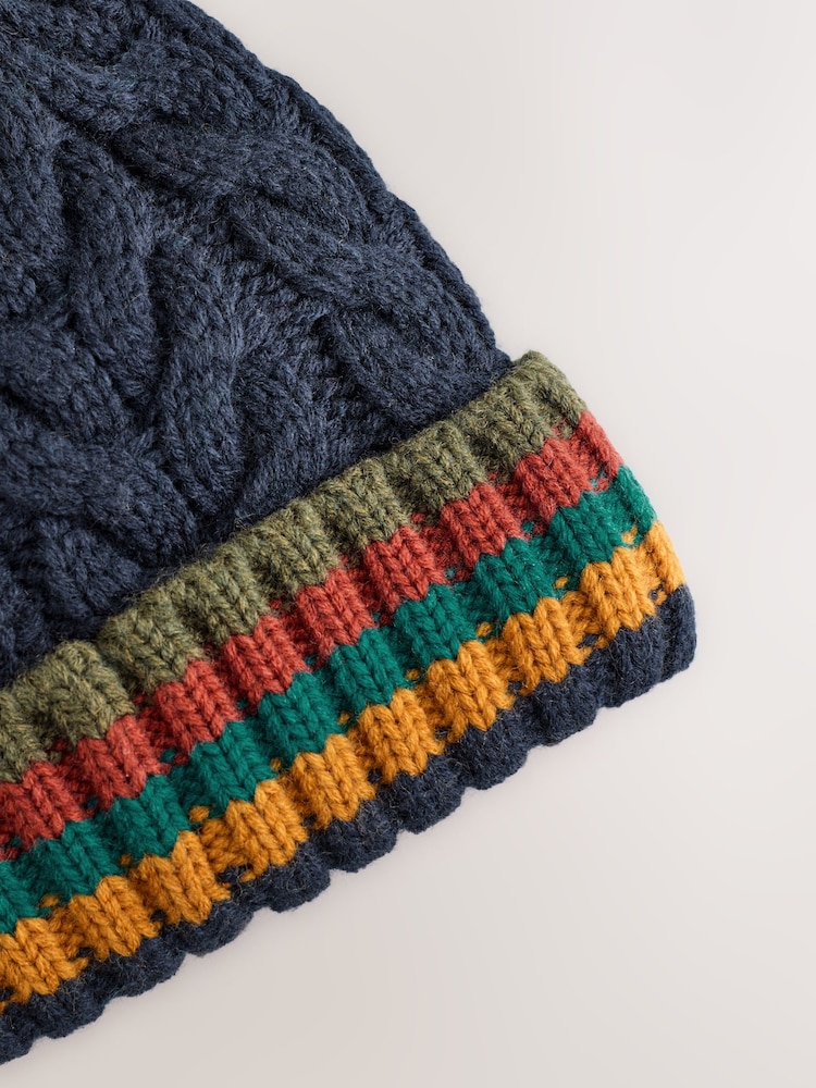Multi Stripe Pom Beanie Hat (3mths-10yrs) - Image 3 of 3