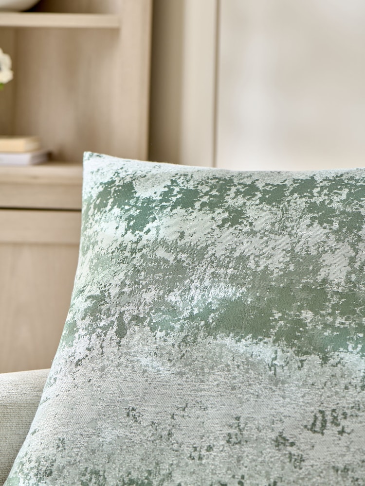 Dark Green 59 x 59cm Abstract Jacquard Cushion - Image 2 of 4