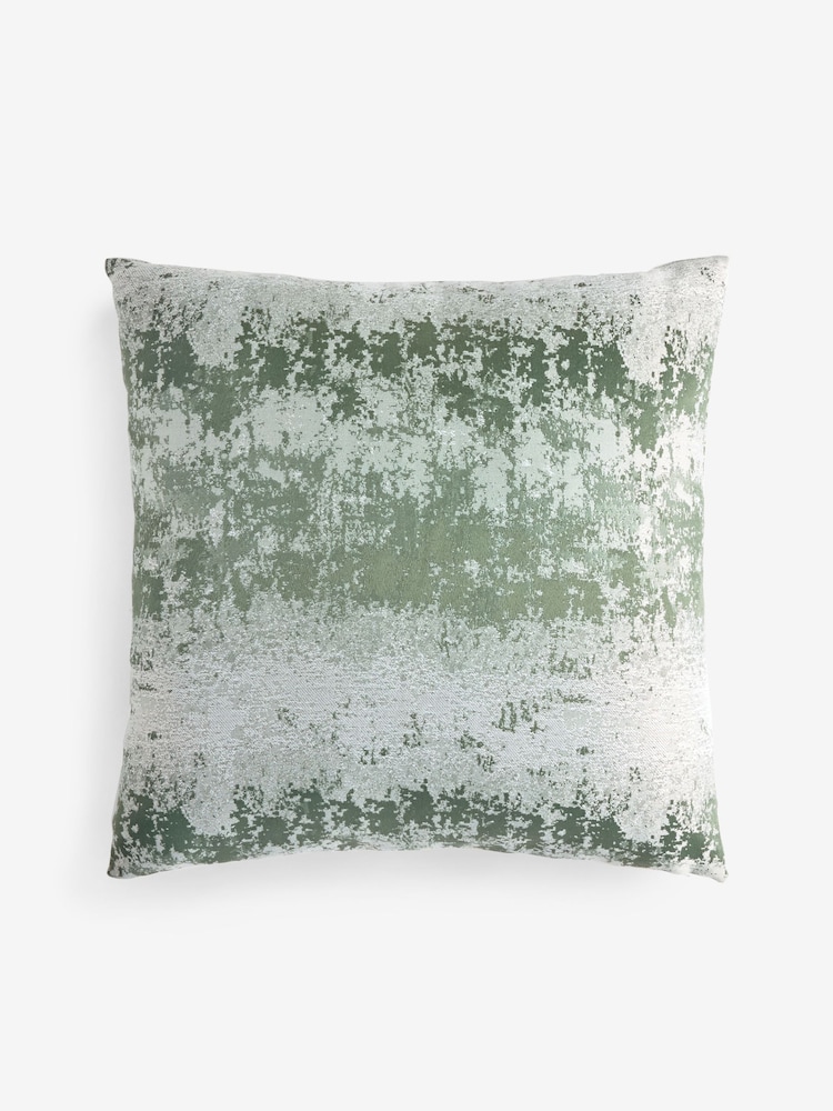 Dark Green 59 x 59cm Abstract Jacquard Cushion - Image 4 of 4