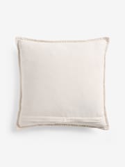 Natural 43 x 43cm Tufted Borg Pumpkin Cushion - Image 4 of 5