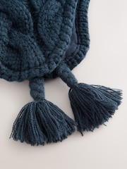 Marineblau/blau - Cable Knit Inca Pom Hat (3mths-10yrs) - Bild 2 von 3