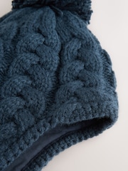 Marineblau/blau - Cable Knit Inca Pom Hat (3mths-10yrs) - Bild 3 von 3