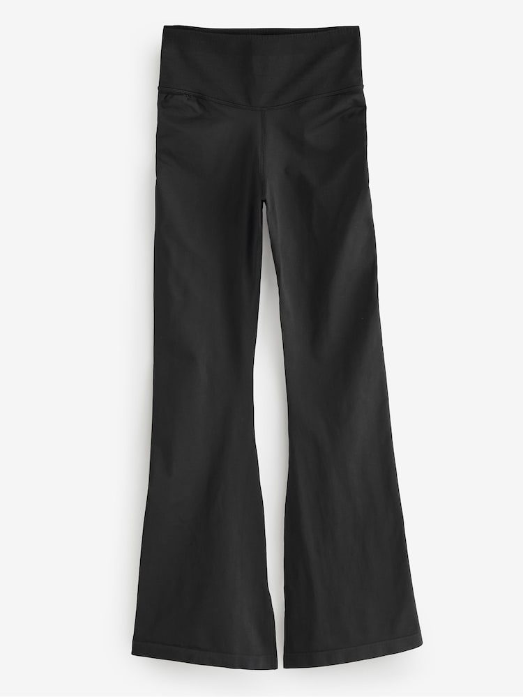 Fabletics Black Sleek Seamless High Waisted Flare Trousers - Image 1 of 1