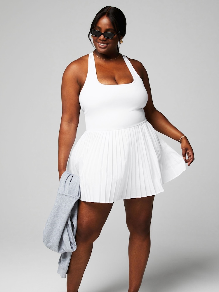 Fabletics White Hot Shot Pleated Dress - Image 1 of 5 Fabletics White Hot Shot Pleated Dress - Image 1 of 5