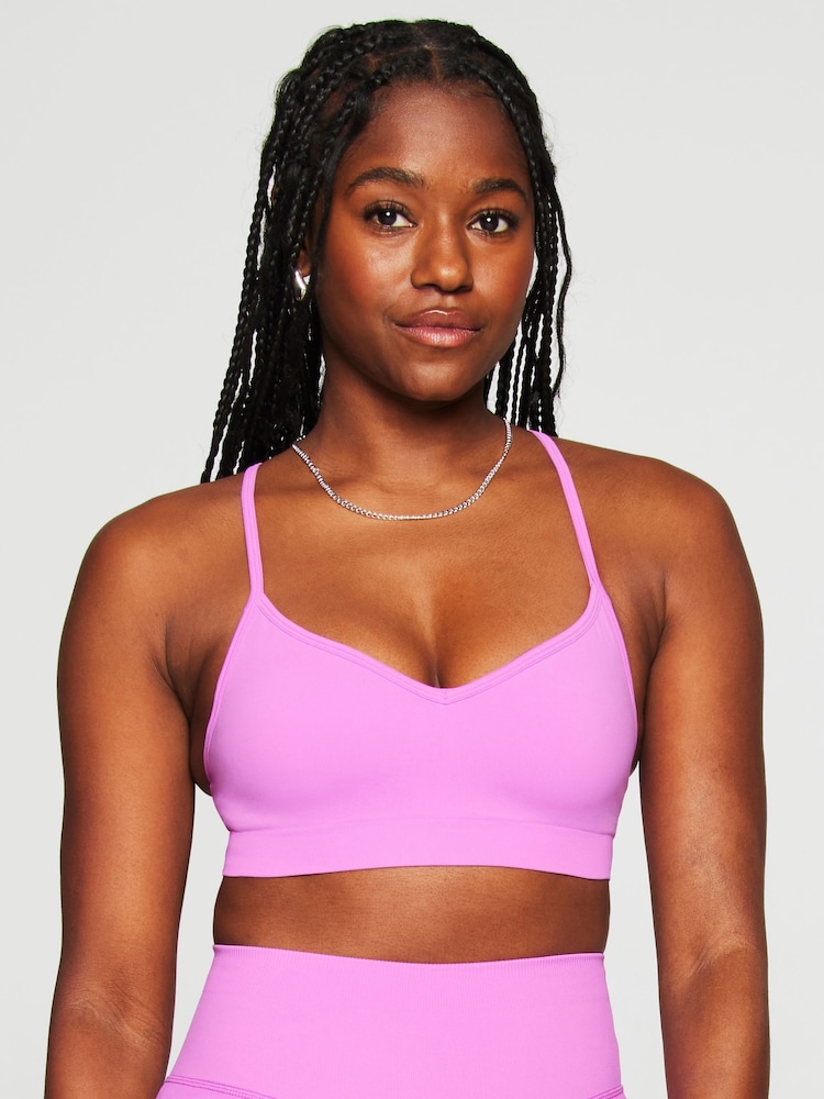 Fabletics Pink Sleek Seamless Low Impact Bra - Image 1 of 5