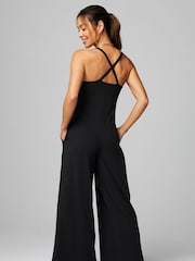 Fabletics Black Cloud Jersey Wide Leg Jumpsuit - Image 2 of 7