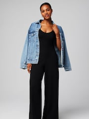 Fabletics Black Cloud Jersey Wide Leg Jumpsuit - Image 5 of 7