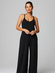 Fabletics Black Cloud Jersey Wide Leg Jumpsuit - Image 6 of 7