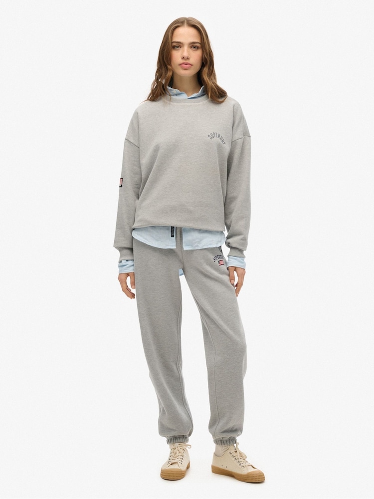 Superdry Grey Athletic Essentials Relaxed Printed Sweatshirt - Image 2 of 3