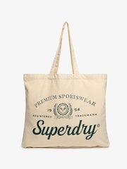 Superdry Cream 100% Cotton Tote Bag - Image 1 of 5