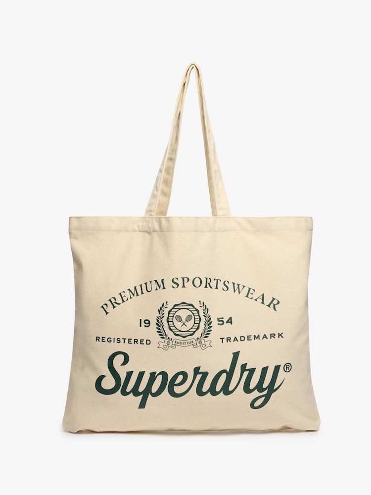 Superdry Cream 100% Cotton Tote Bag - Image 1 of 5