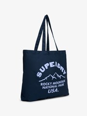 Superdry Blue 100% Cotton Tote Bag - Image 2 of 5