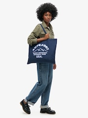 Superdry Blue 100% Cotton Tote Bag - Image 5 of 5