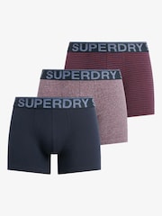 Superdry Blue Boxers 3 Pack - Image 1 of 8