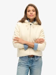 Superdry Cream Borg Lined Zip Hoodie - Image 1 of 3