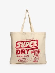 Superdry Cream 100% Cotton Tote Bag - Image 1 of 1