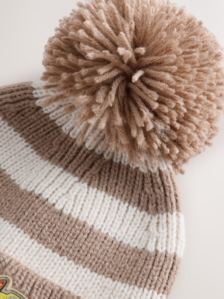 Cream/White Stripe Paw Patrol Ear Flap Pom Beanie Hat (1-6yrs) - Image 3 of 3