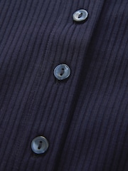 Navy Short Sleeve Ribbed Button Through Top - Image 7 of 8