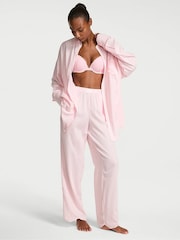 Victoria's Secret Angel Pink Eyelet Cotton Modal Long Pyjama Set - Image 1 of 2