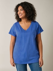 Evans Blue 100% Cotton Jersey Slub T-Shirt - Image 2 of 5