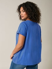 Evans Blue 100% Cotton Jersey Slub T-Shirt - Image 4 of 5